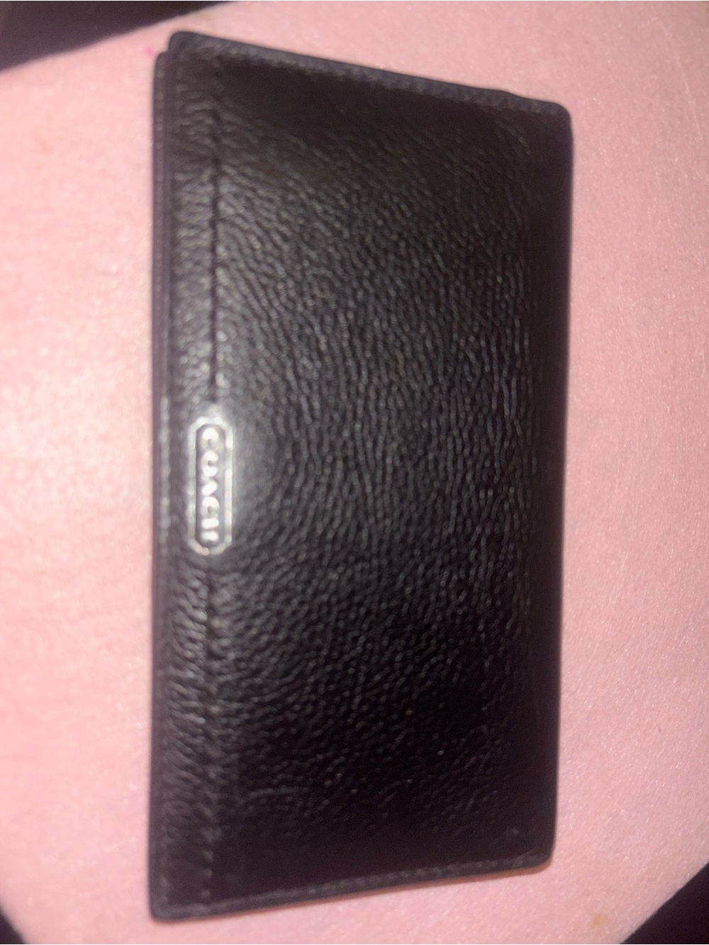Coach Black Leather Checkbook Wallet Long Bifold